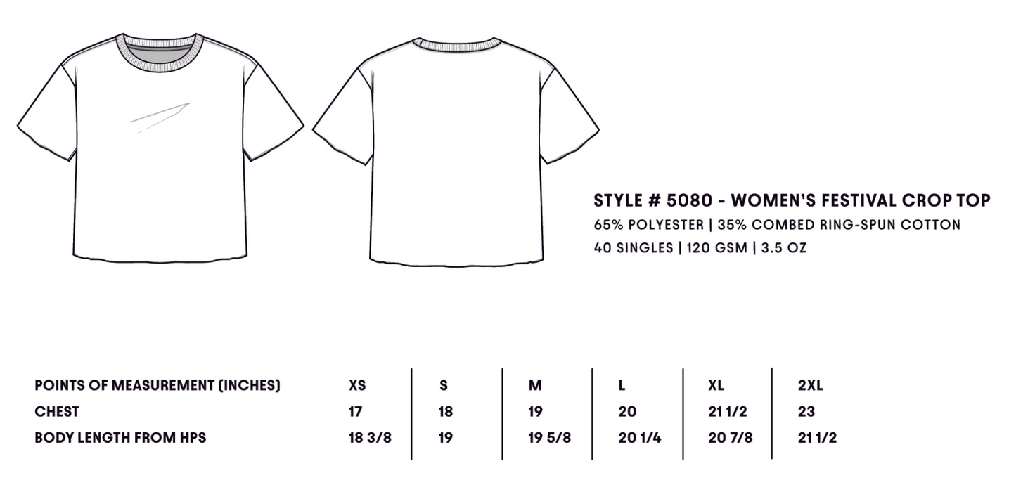 Short Sleve Women's Crop T-shirt - Snake Logo