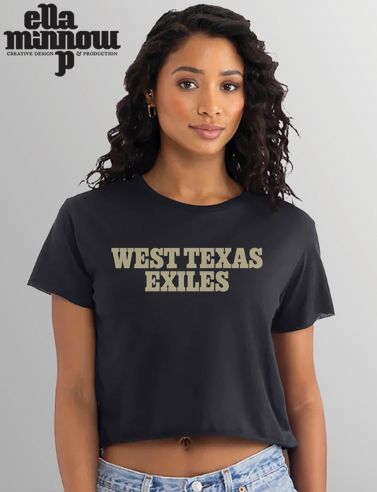 Short Sleve Women's Crop T-shirt - Black