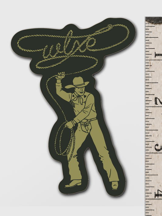 Lasso Man Sticker - Black