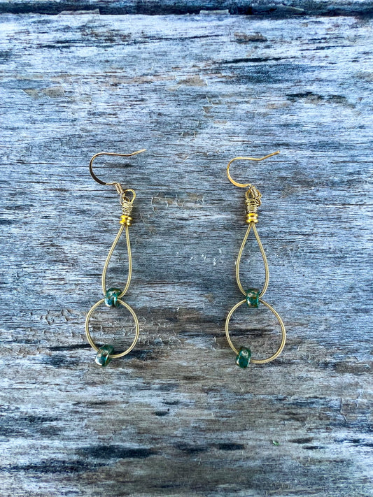 Brass Guitar String Earrings