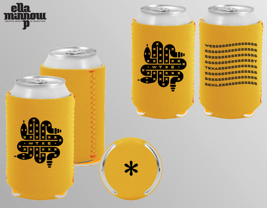 Yellow Snake Logo Koozie