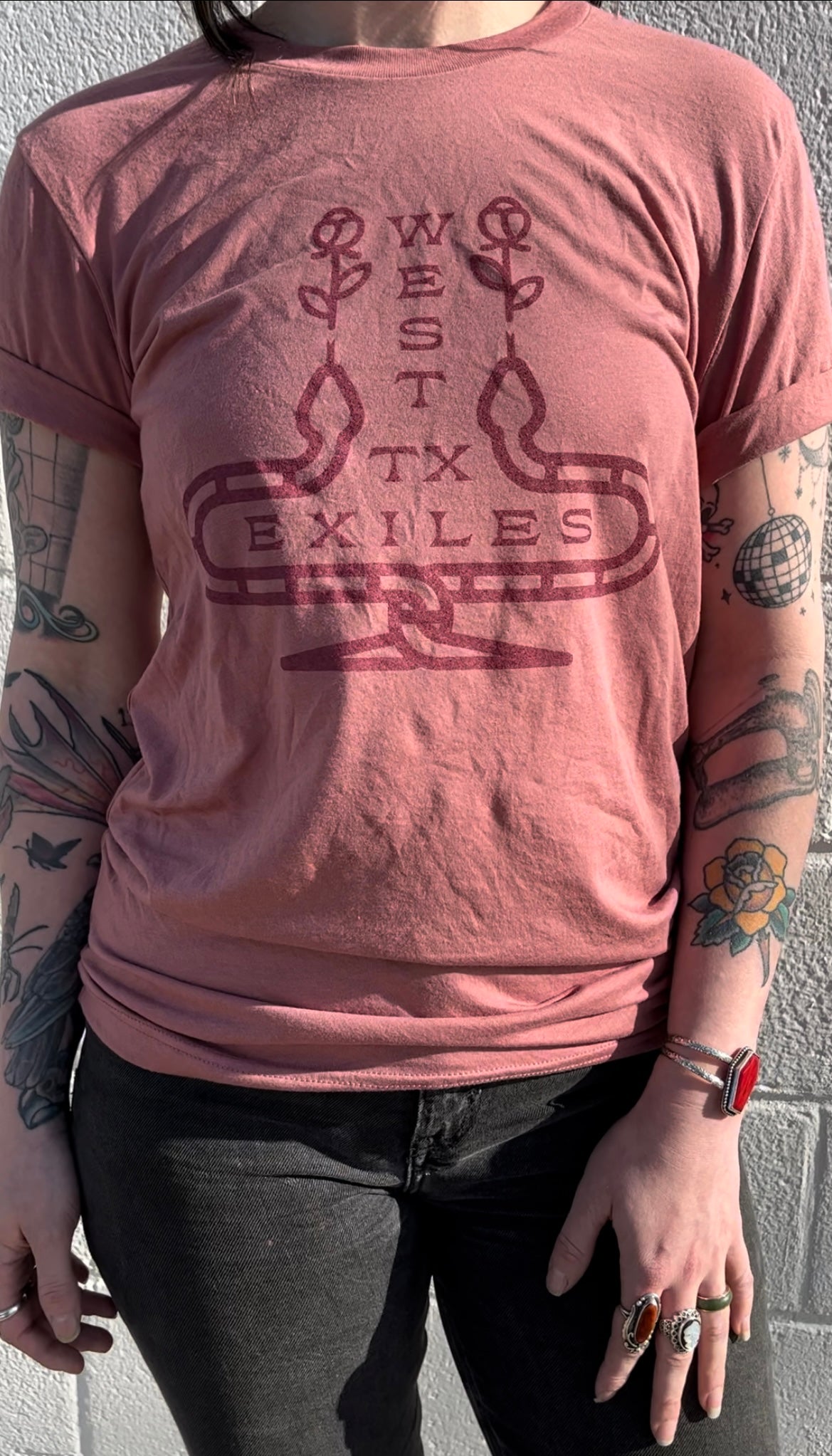 Rose Serpent T Shirt Mauve